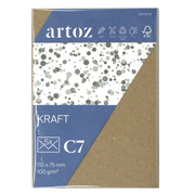 Kraft emb. 5 envel. <C7 kraft