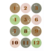 Sticker Advent Nummern bunt
