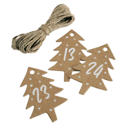 Hangtag Adventskalenderanhänger kraft