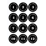 Sticker Advent Nummern schwarz